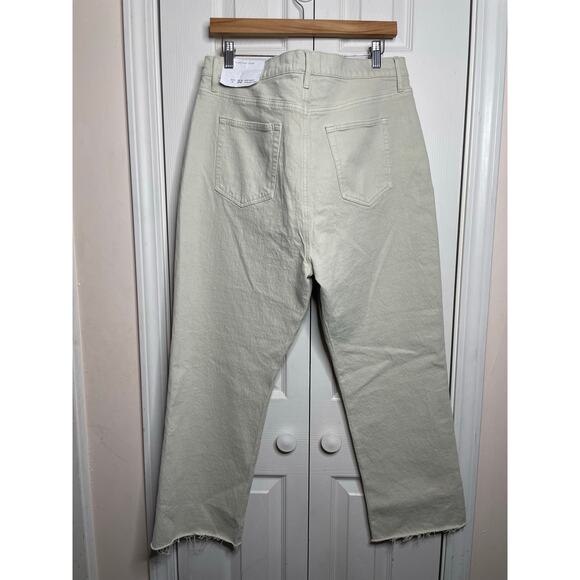 NEW Loft High Waist Straight Crop Tan Denim Jeans Womens Size 32 - Picture 1 of 7